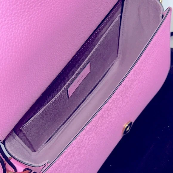 NEW $1800 Versace paradise hot Pink and Gold Medusa yummy leather Crossbody - Picture 6 of 10